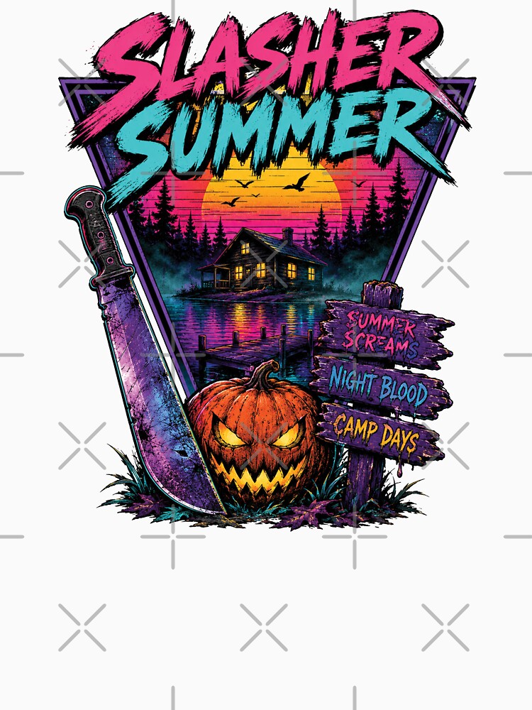 Vintage Summerween Slasher Summer Spooky Camp Halloween by SanipepaVase