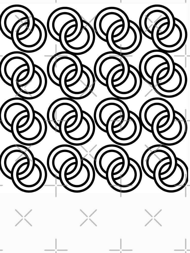 Black Overlapping Circles on White – Modern Geometric Pattern Design by Cultradesign