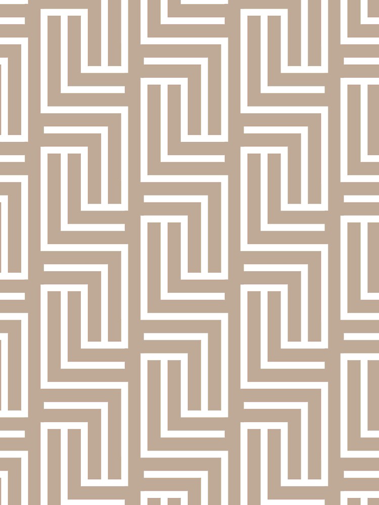 Brown and White Tessellation Line Pattern Pairs DE 2022 Popular Color Trail Dust DE6123 by ColorOfTheYears