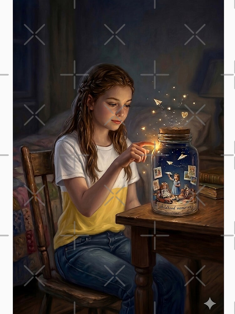 The Gift of Remembering: Nostalgic Childhood Memories Jar Art by 1111Miracle