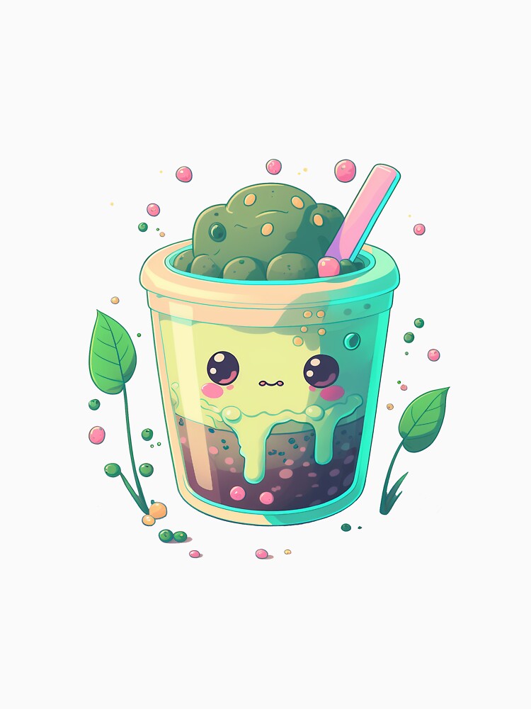 Kawaii green boba smoothie by KoeFi