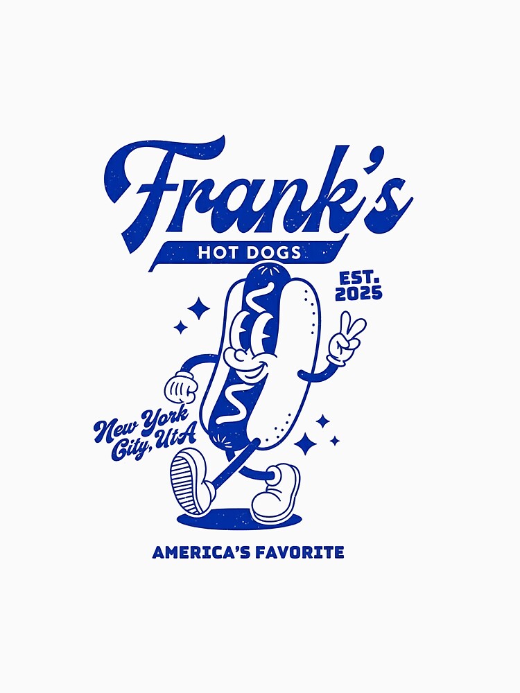 Frank's Hot Dogs Retro Cartoon Mascot America's Favorite by HoopeStylee