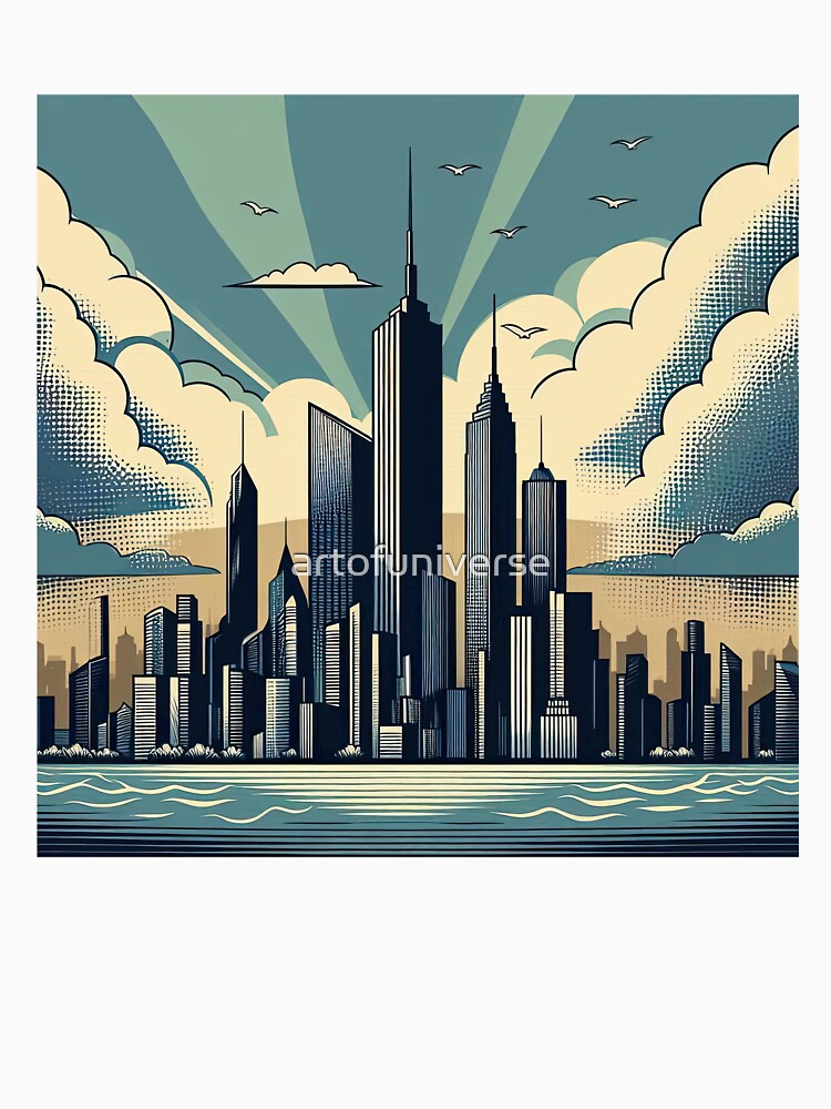 Dystopian City Pop Art Style by artofuniverse