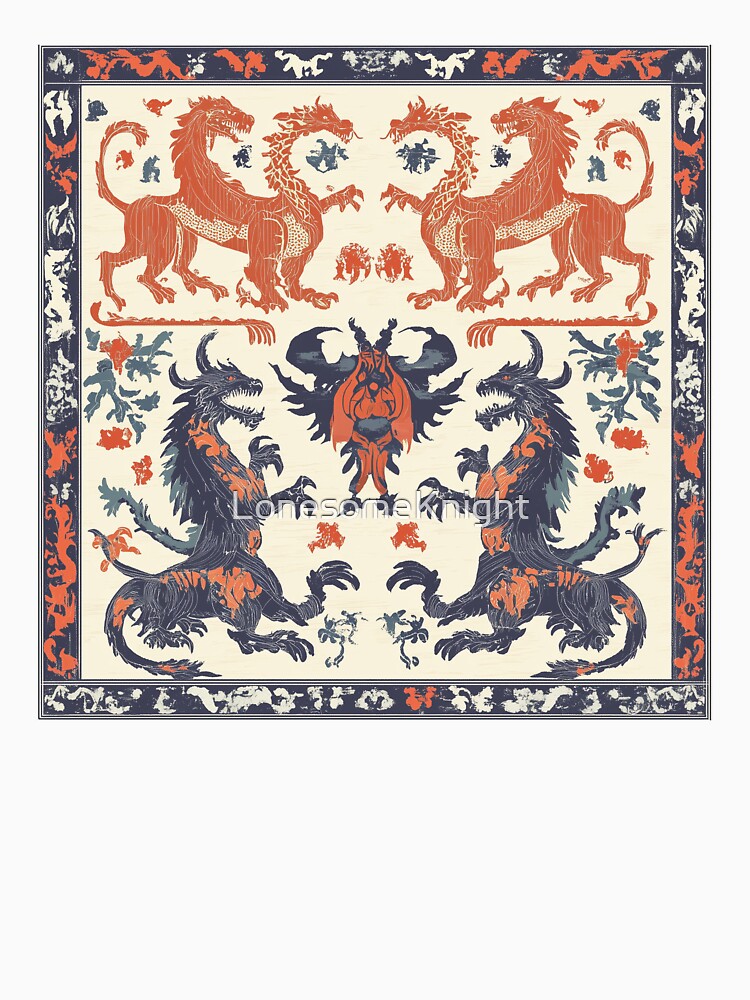Medieval Heraldic Lions and Dragons Pattern by LonesomeKnight