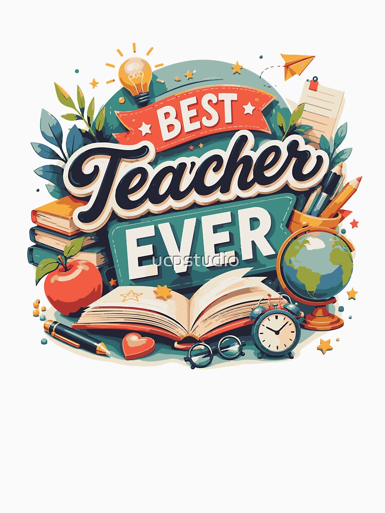 Best Teacher Ever Cute Educational School Aesthetic by ucpstudio