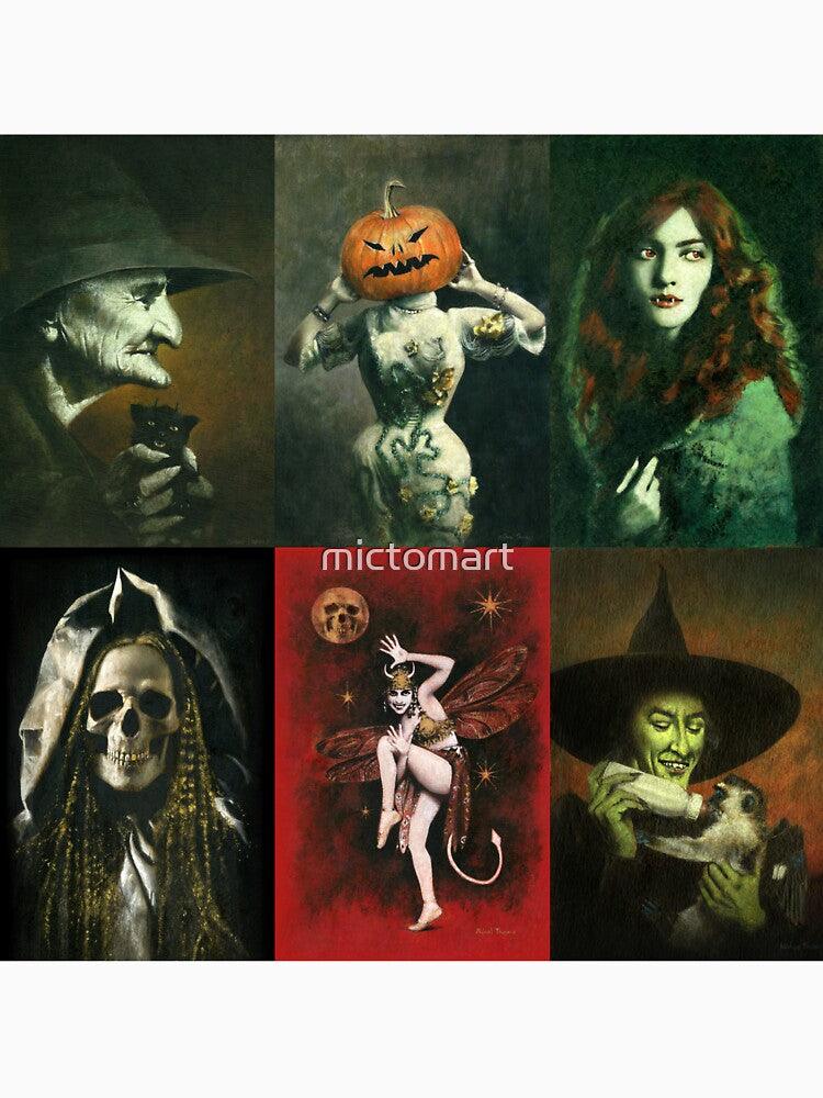 Halloween Characters Square Design by mictomart