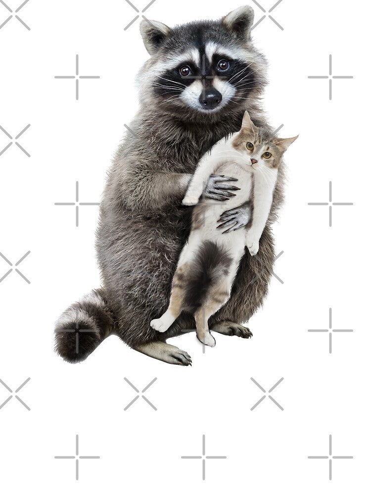 Please. My Wife. She's Very Sick meme | Is this your kitty? meme| raccoon carrying kitten by TeeARTHY