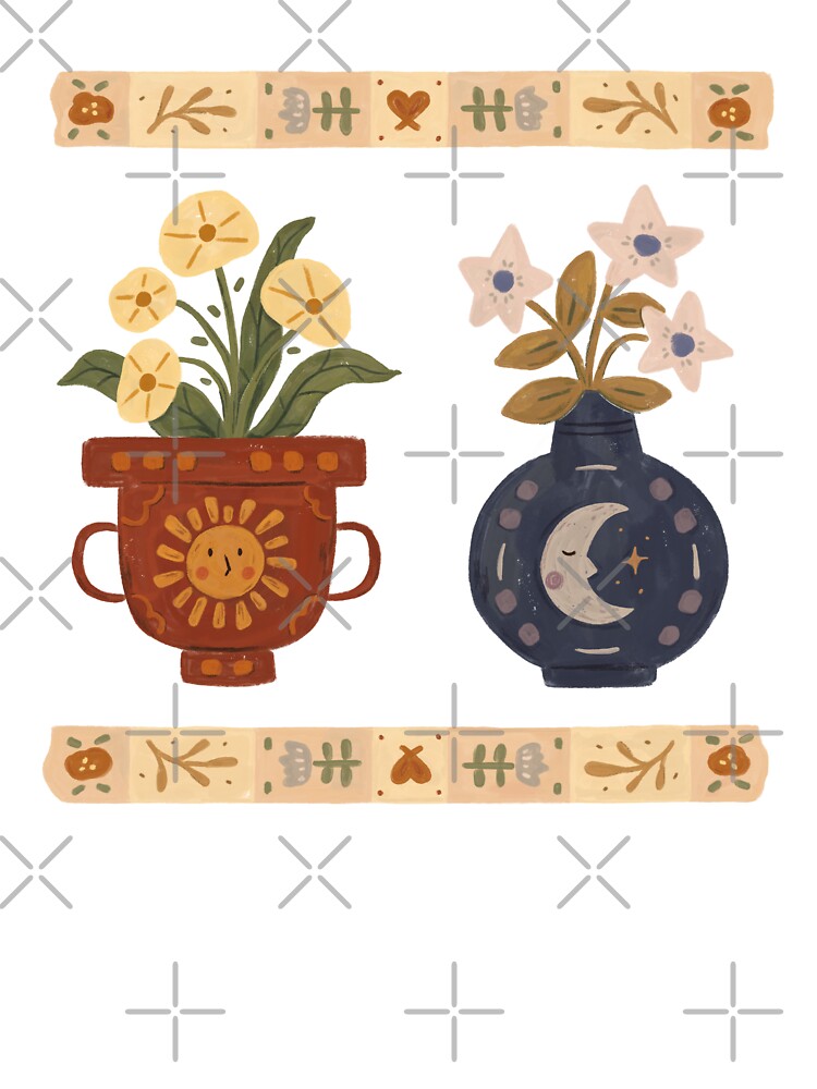 Sun and Moon Flower Vases by ohjessmarie