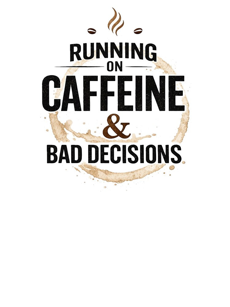 Running On Caffeine And Bad Decisions Vintage Coffee Stain Graphic by SoulFlex