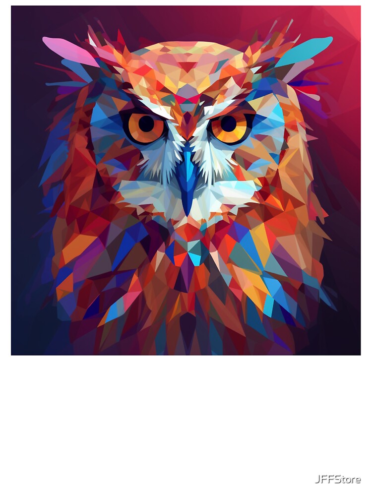 Colorful Owl Polygonal Art | Owl Lovers by JFFStore