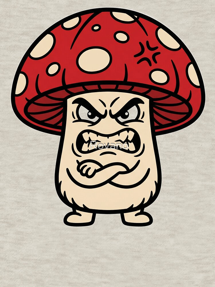 Angry Mushroom Character Cartoon | Funny Forest Creature Design by Rovano