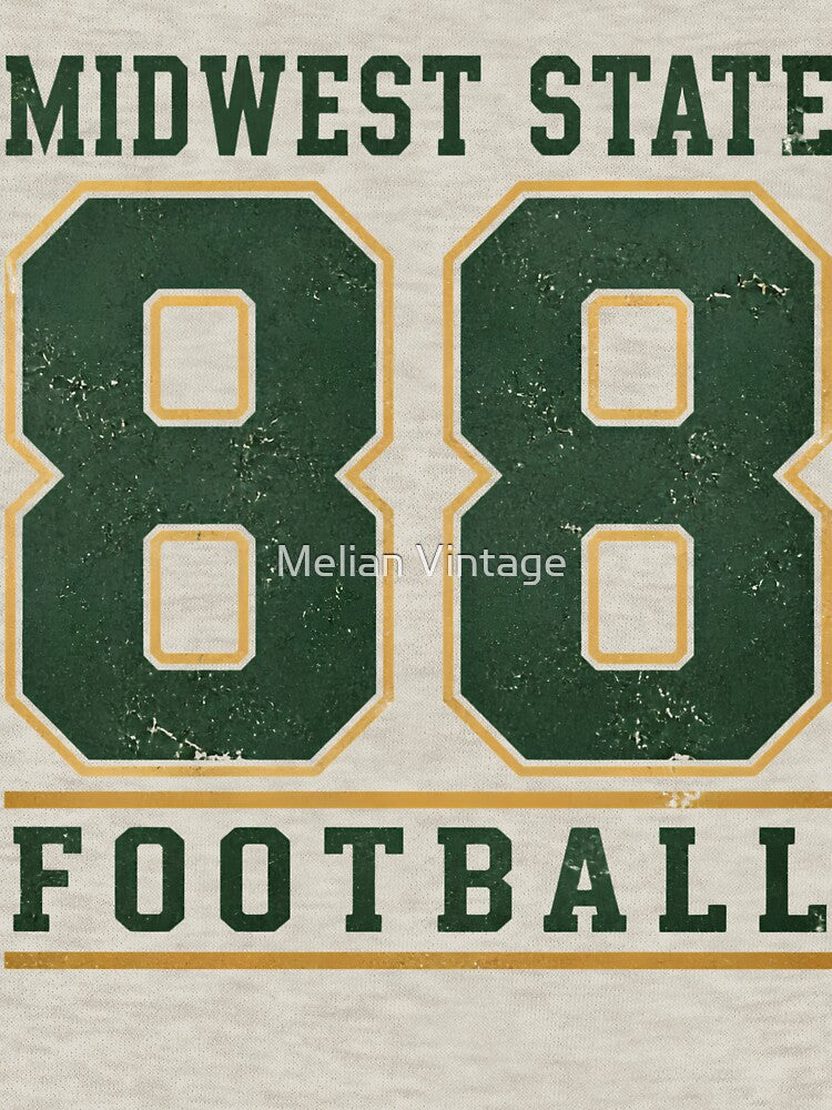 Midwest State 88 Football Vintage College Athletic Design Green and Gold by Melian Vintage