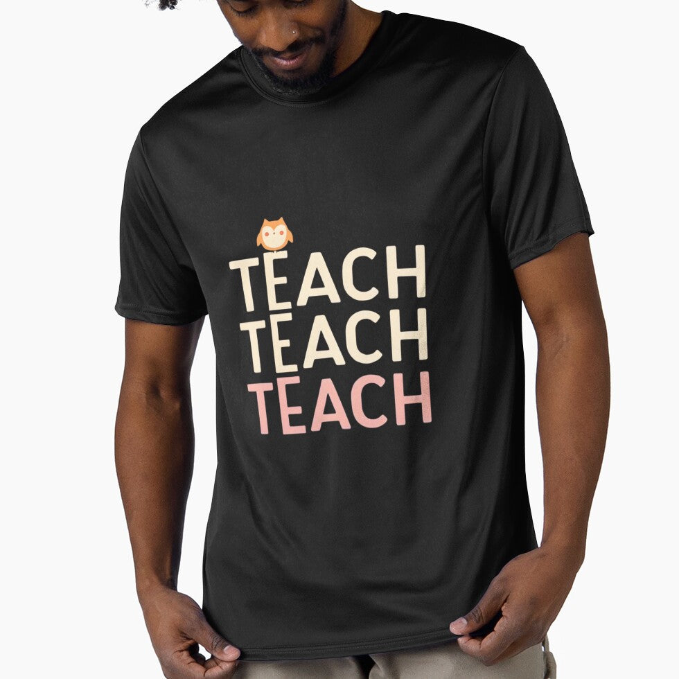 Cute Owl Teach Teach Teach – Minimal Teacher Appreciation Design by FluffinCool