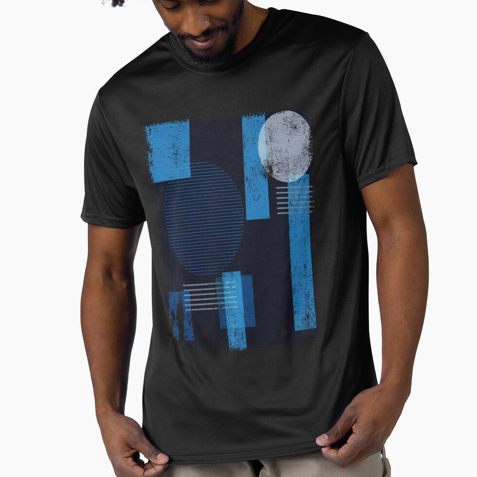 Black and Blue Tones Squares and Circles by CoffeeWires