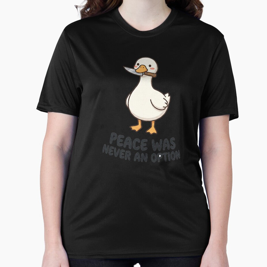 Knife Goose - Peace Was Never an Option // Silly Animal Sticker by Astraphyllia
