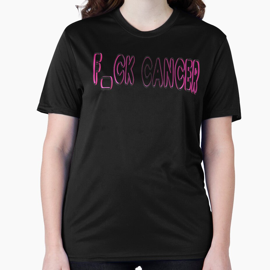 F Cancer Typography - Black and Pink by AmbientArtCo