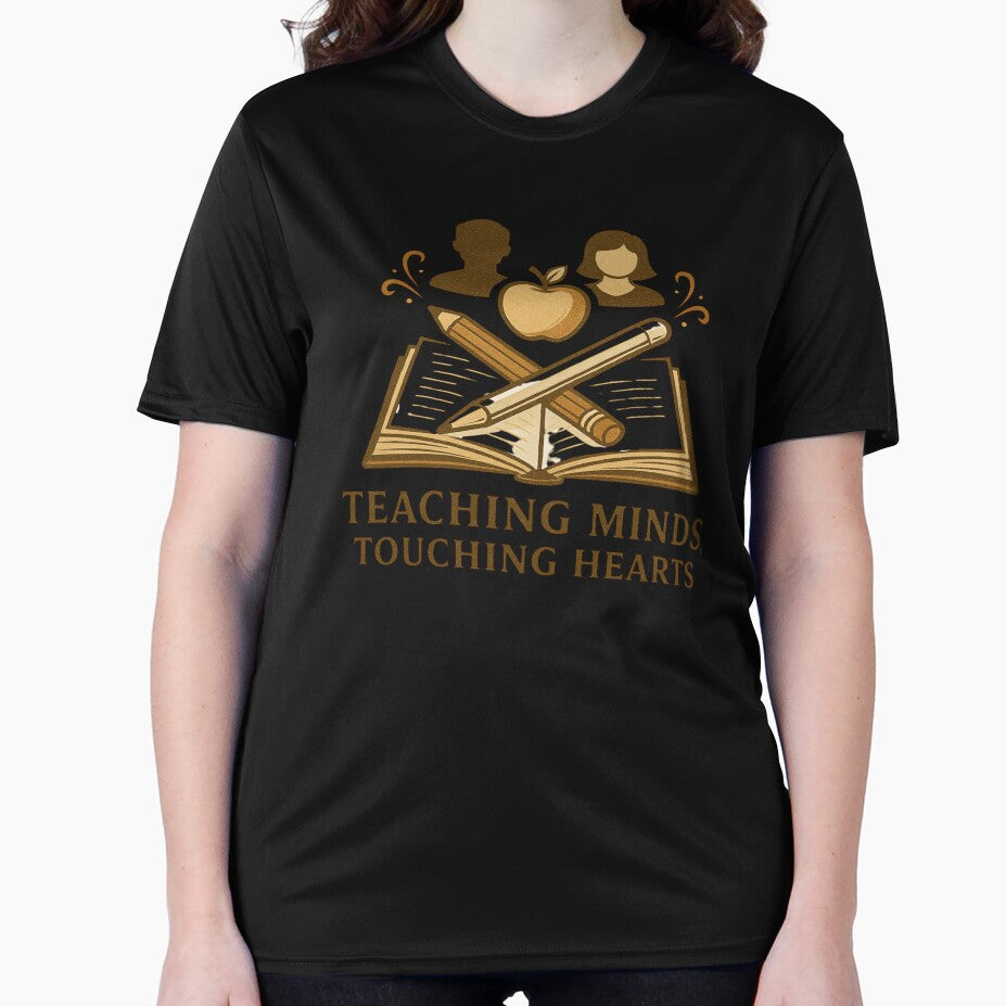 Teaching Minds, Touching Hearts – Inspirational Teacher Quote Design by ZYNORAworld