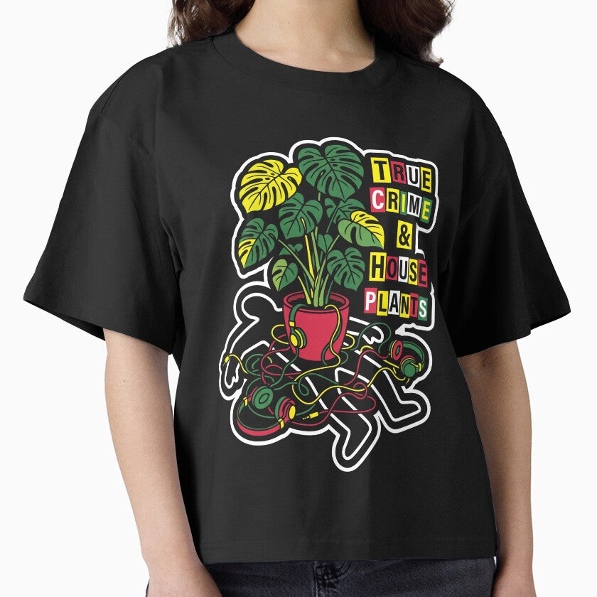 True Crime & Houseplants Shirt, Funny Plant Lover Podcast Tee, Monstera Crime Junkie Graphic, Cozy Introvert Plant Mom Shirt, True Crime Podcast Aesthetic Design by KAYJAY DESIGNS