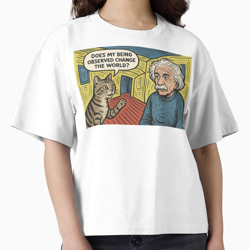 Does My Being Observed Change The World? — Quantum Cat Comic Print by SammyMorry