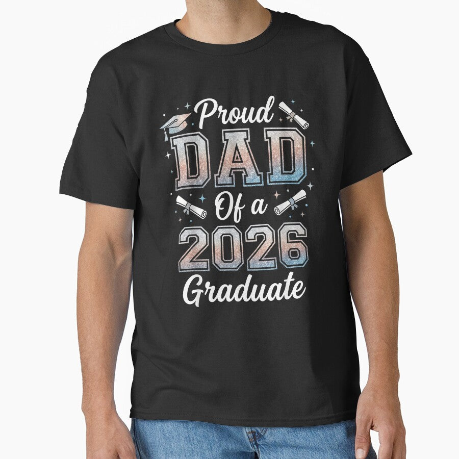 Proud Dad Of A 2026 Graduate Typography by TeNovaStudio