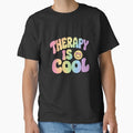 Therapy Is Cool retro 90s bubble letters mental health gift by language-des