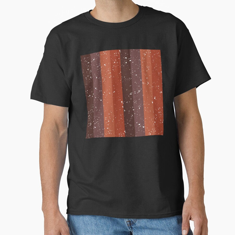 Earth Tone Distressed Stripe Pattern | Retro Terracotta Brown Seamless by Dino-Lune
