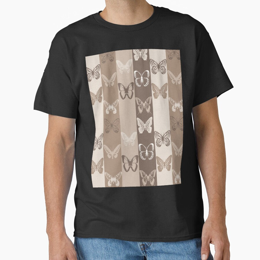 Neutral Colour Palette Butterfly Stripes by PatternTitan