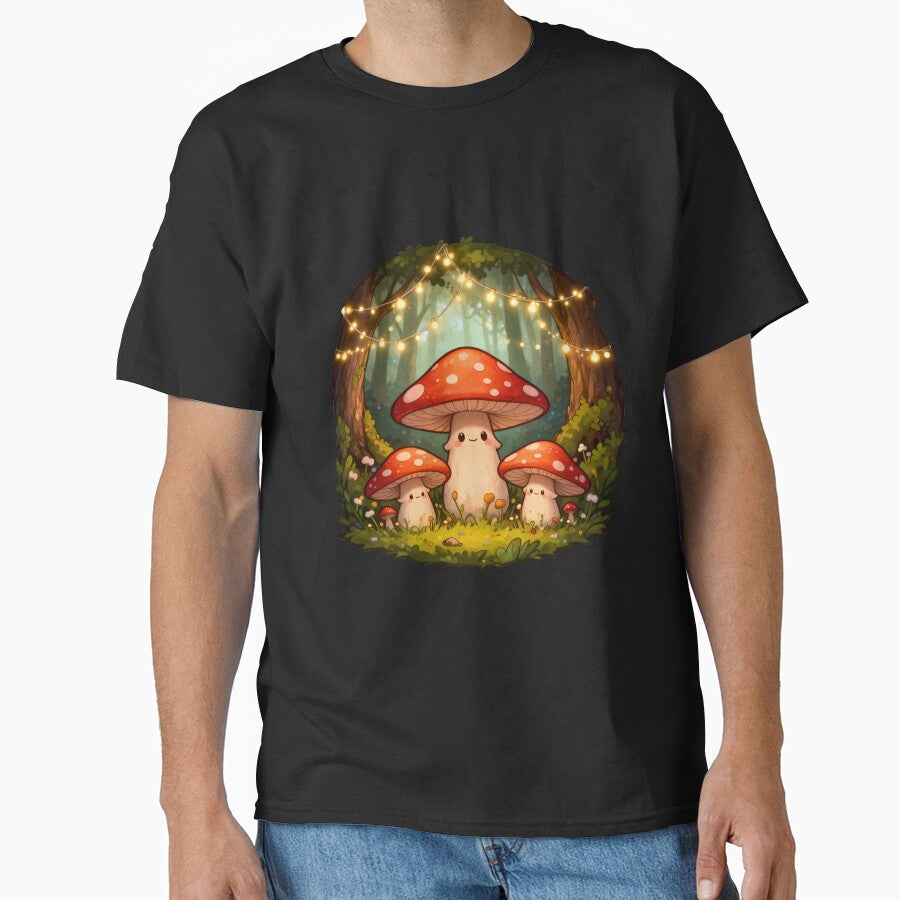 Cute Mushrooms in a Magical Forest by WrenAndWhimsy