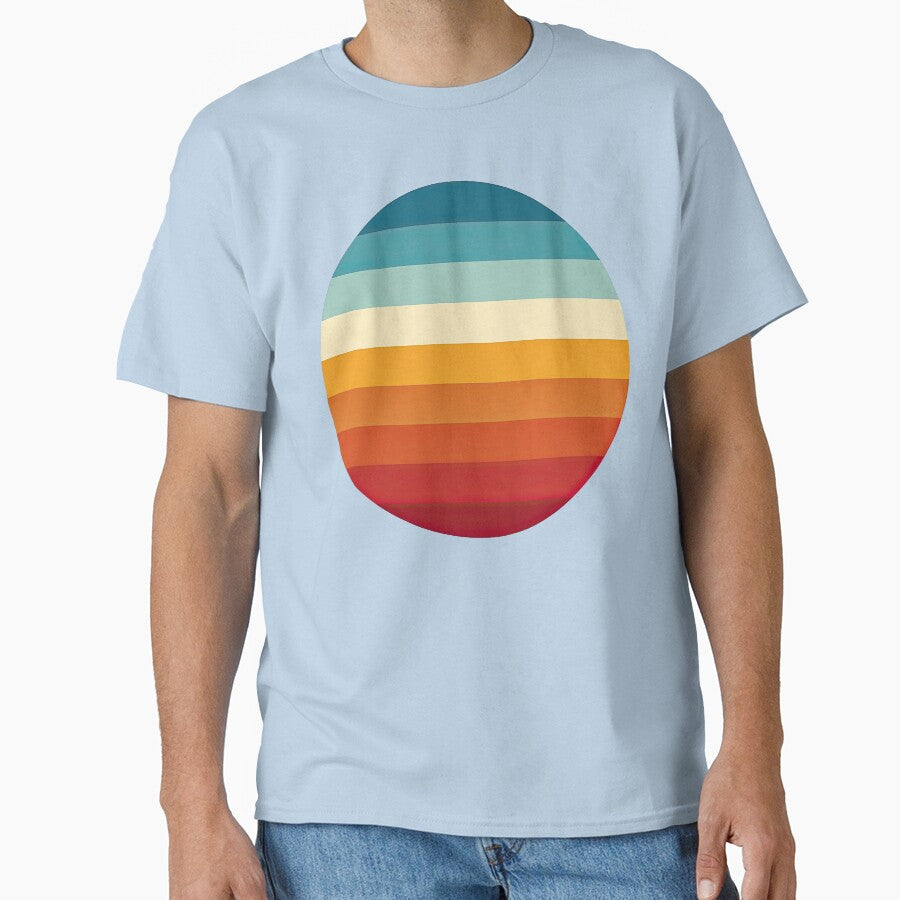 Retro Sunset Stripes Circle Design by ArtfulWeave