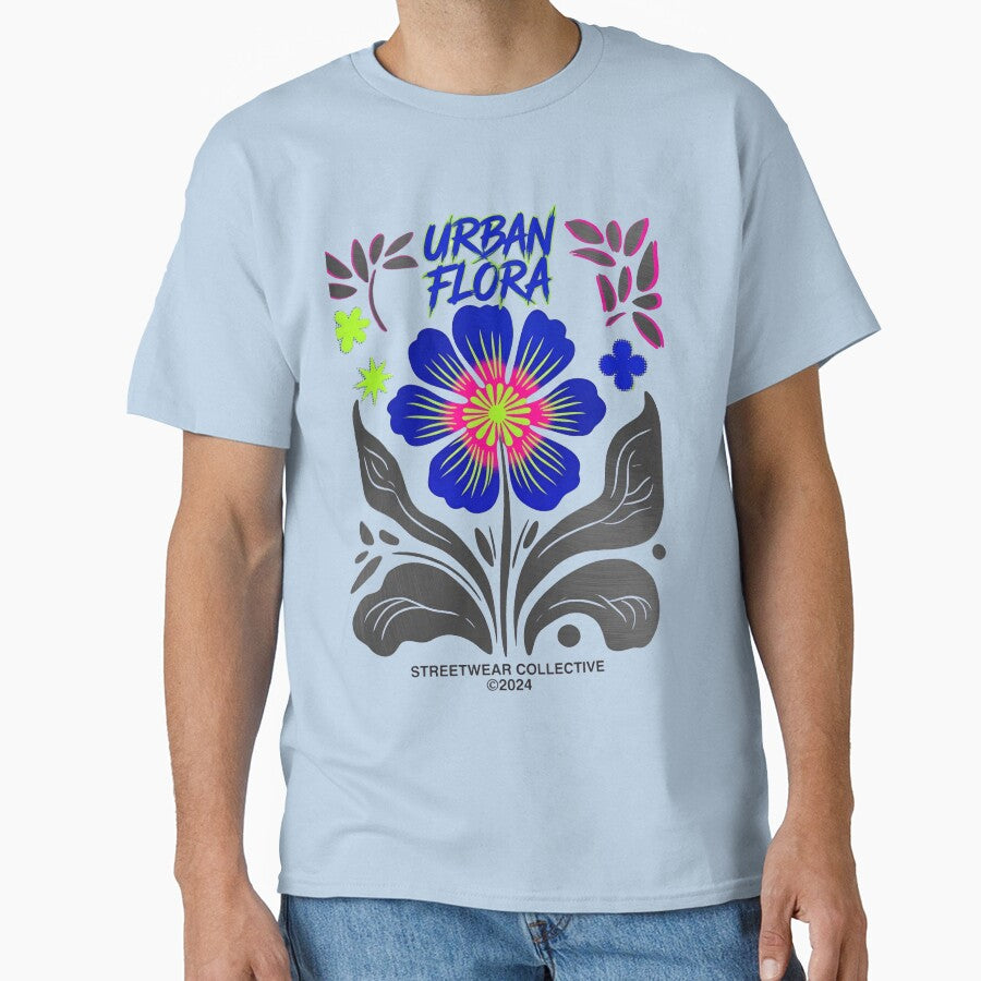 Urban Flora Streetwear Graphic - Neon Botanical Art by digitalbob60