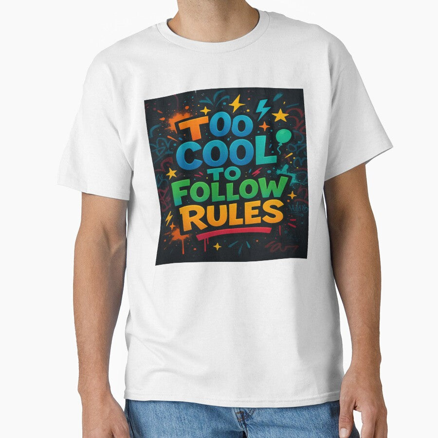 Too Cool to Follow Rules - Graffiti Street Art Typography by alizo74