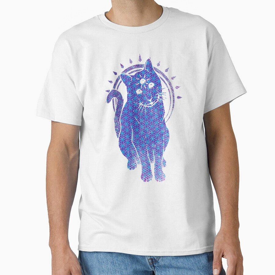 Trippy Cat: Blue Flower of life Edition by jonah block