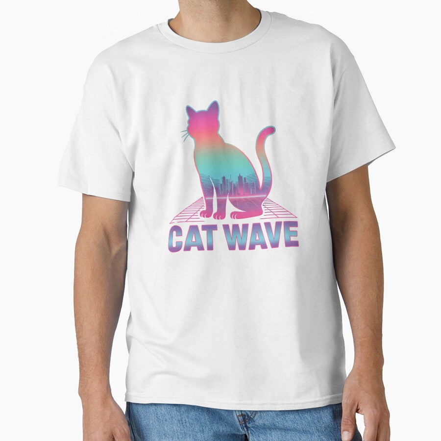 Cat Wave – Holographic Vaporwave Cat by DigitalDream11