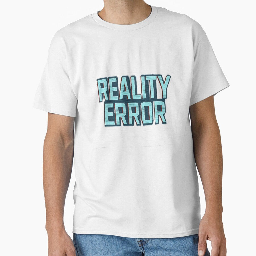 "Reality Error" Glitch Typography T-Shirt – Cyberpunk Neon Futuristic Design by SkyyWorks
