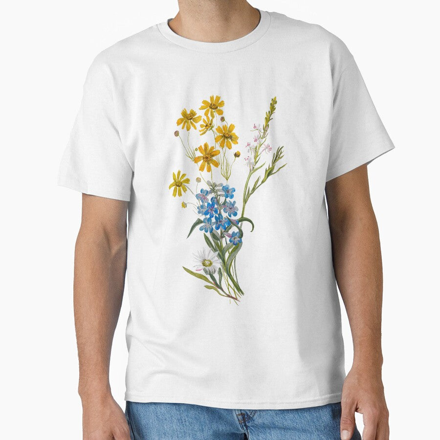 Yellow, White And Blue Flower Bouquet Illustration by ClassicRose