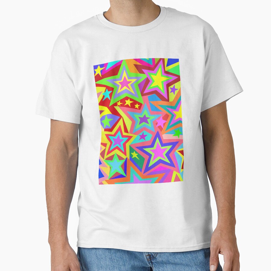 Colorful Retro Star Pattern Pop Art Design by Vividality