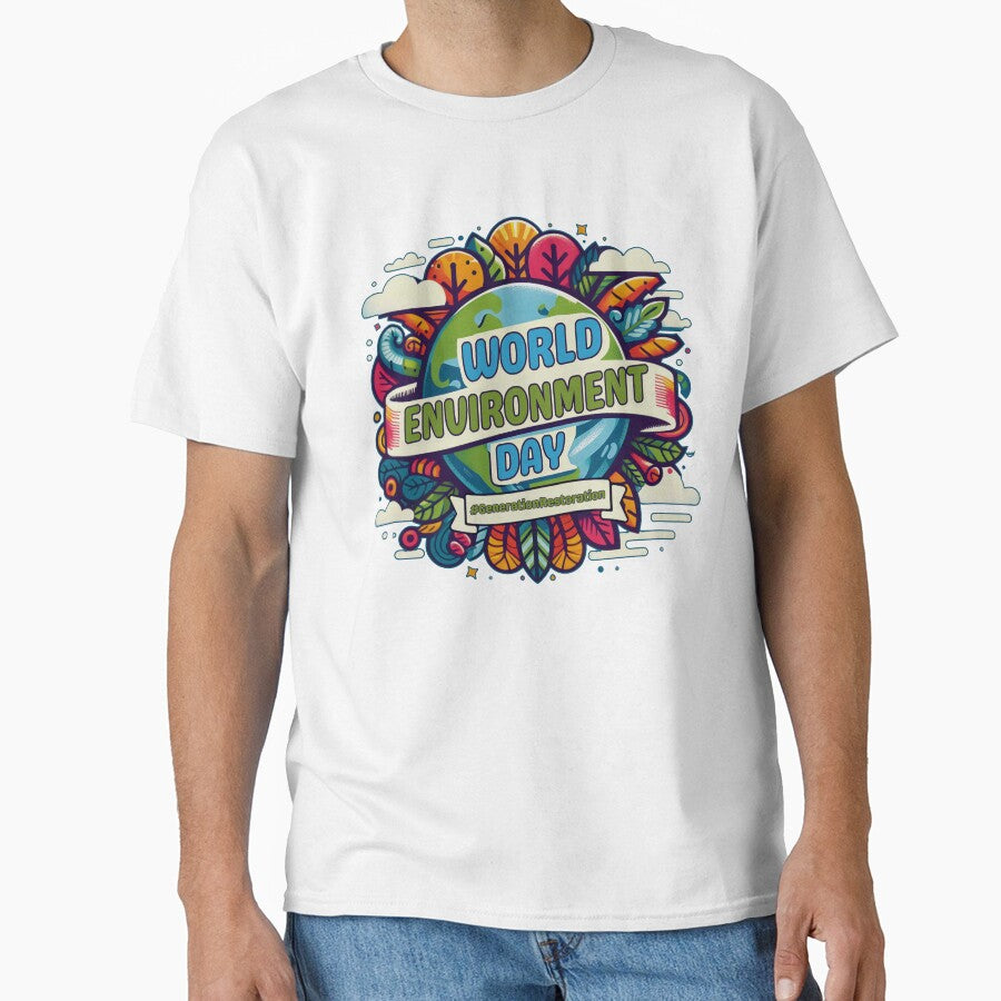 World Environment Day T-Shirt | #GenerationRestoration Eco Tee with Vibrant Design by legendaryskins