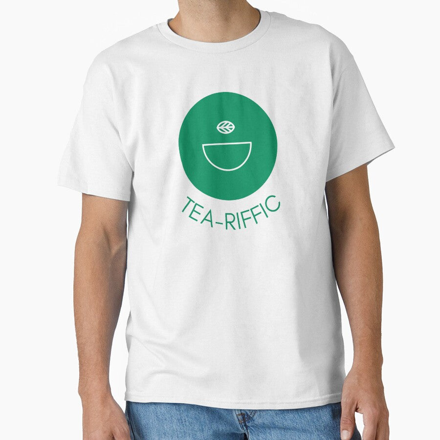 Tea-riffic Minimalist Green Tea Pun by LekkieStudioArt