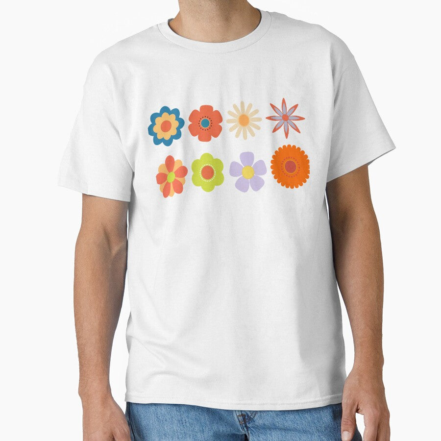 Vibrant 70s Style Colorful Flower Art by BMB-Arts