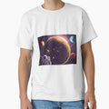 Solar system. Colorful planets, galaxy and universe. Astronaut in space. Space cartoon by anytka