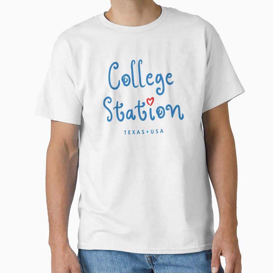 Love College Station Texas Typographic Design by Futurebeachbum