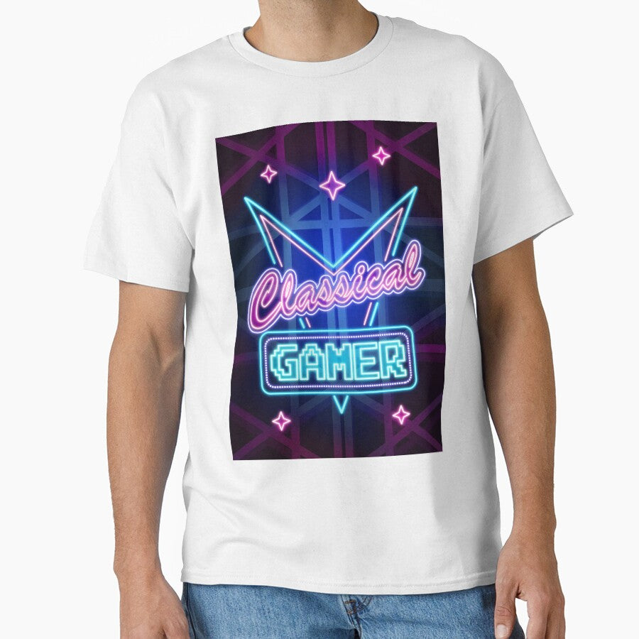 Classical Gamer Neon Art Typography by Vectorheroes