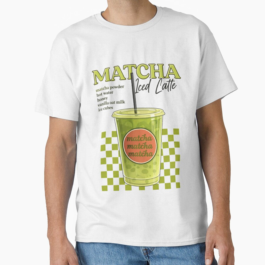 Matcha Iced Latte Illustration – Green Aesthetic Drink by Randomundi