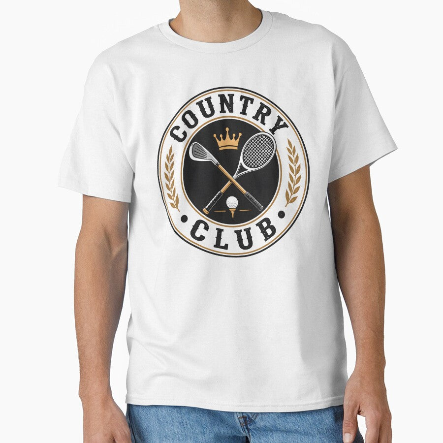 Vintage Country Club Crest Golf And Tennis Preppy Sports Logo by AnnDesignStudio