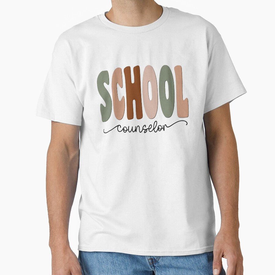 School Counselor Boho Retro Script Design by mysticblvd