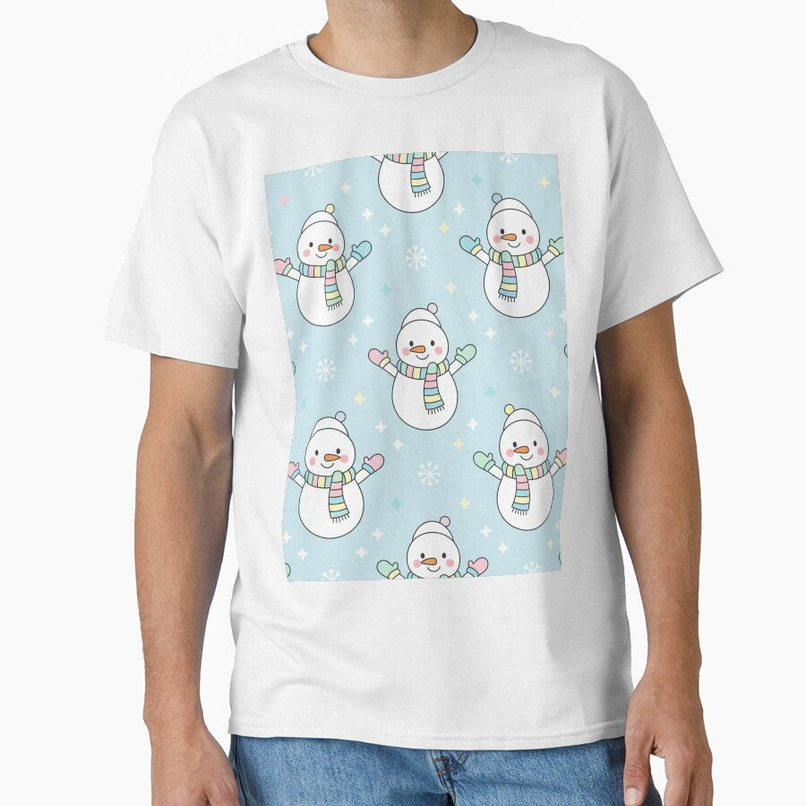 Cute seamless pattern with snowmen by Meemaart