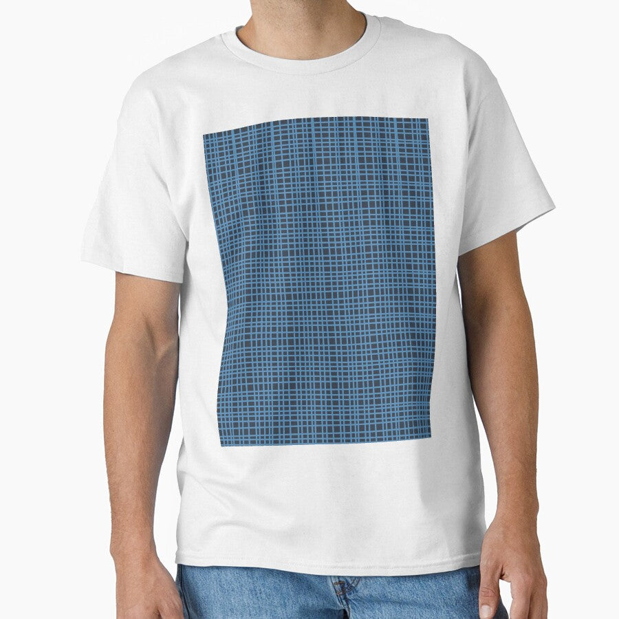 Fine Weave Retro Mid Century Modern Minimalist Woven Line Pattern in Double Winter Blue by kierkegaard