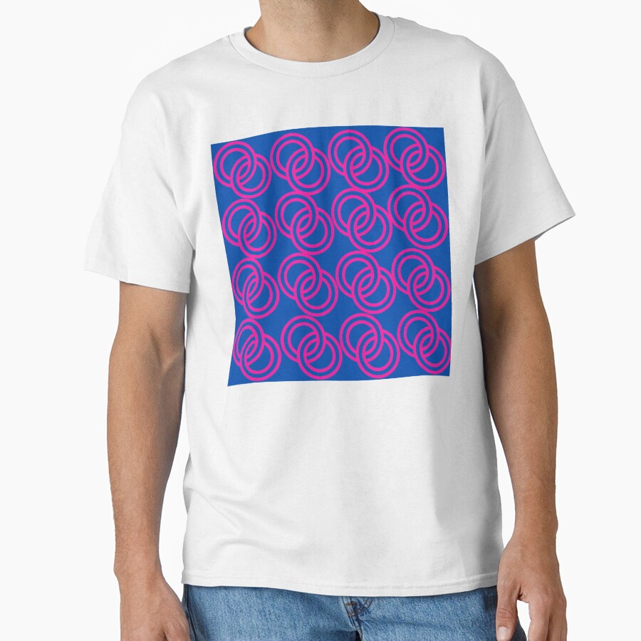 Pink Overlapping Circles on Blue– Modern Geometric Pattern Design by Cultradesign