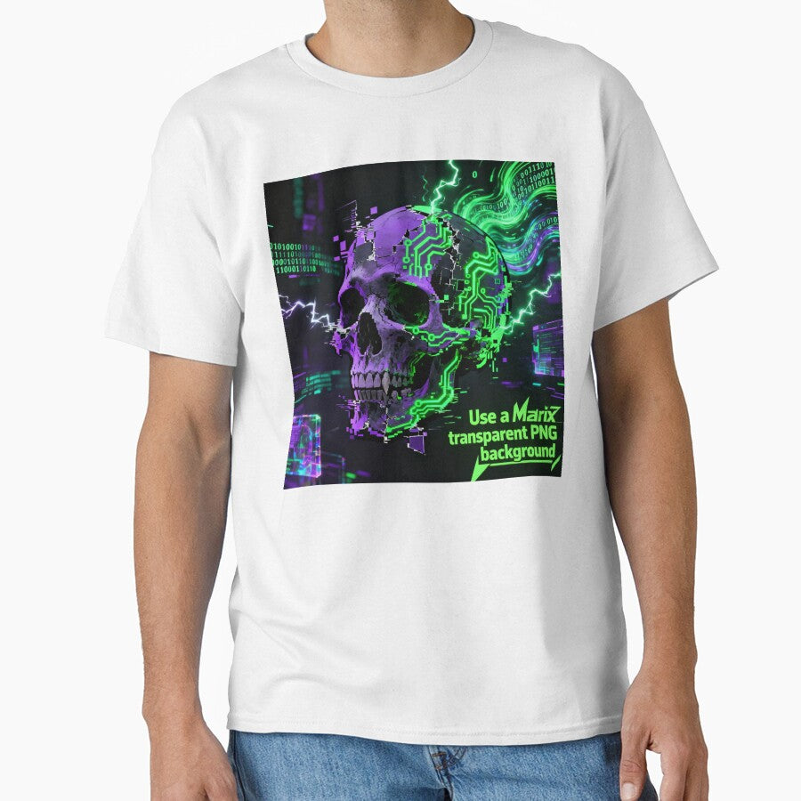 Matrix Glitch Skull by PixelStyle Studio