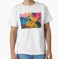 Wallpaper background with circles in the rainbow-colored background by anytka